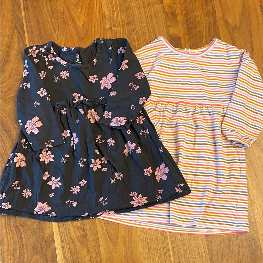 GAP Kids Dresses - Floral Black and Striped Multicolor